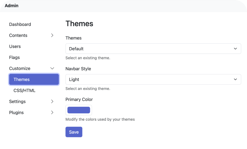 Themes Page in Answer