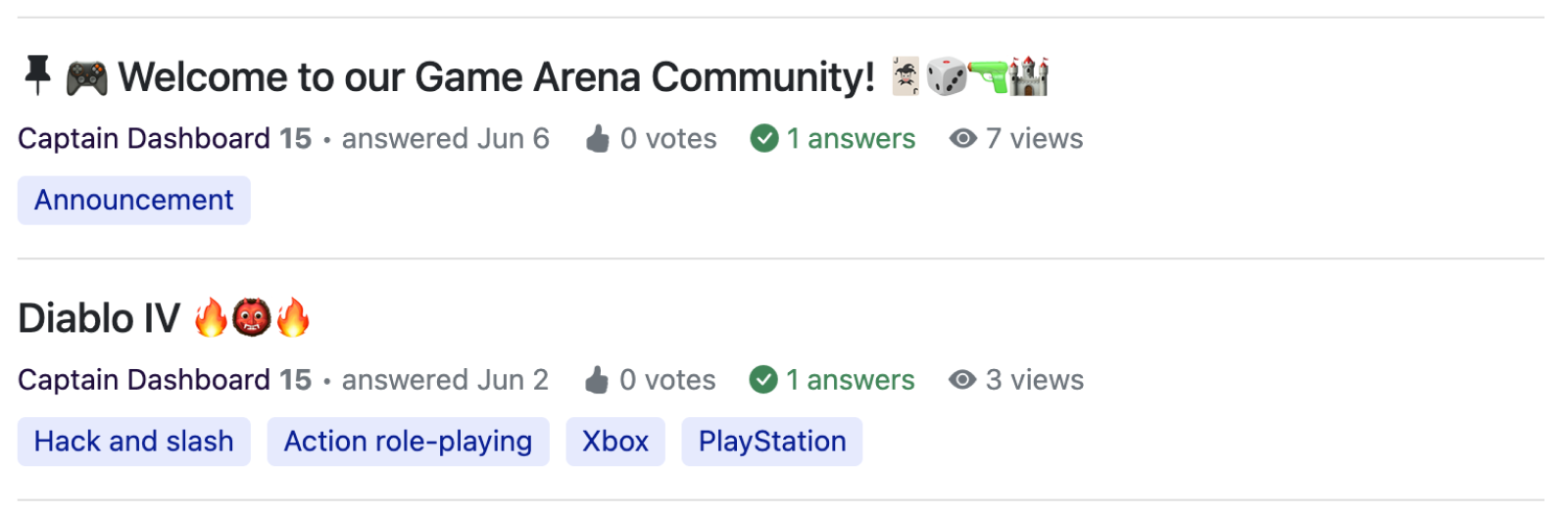 Game Community Built with Answer